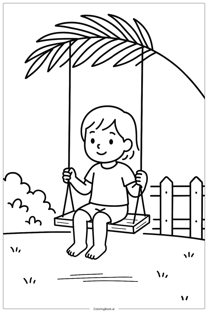 Trang Tô Màu Xích đu lá cọ (Có thể In Miễn Phí dưới định dạng PDF & PNG) Trang Tô Màu Xích đu lá cọ (Có thể In Miễn Phí dưới định dạng PDF & PNG)