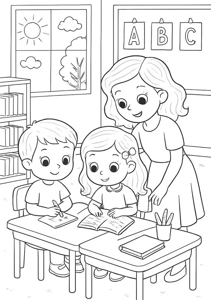 Thiệp tô màu 20/11, món quà bé dành tặng cô giáo nhiều yêu thương nhất