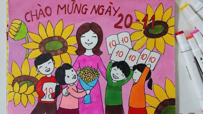 79+ Mẫu tranh vẽ 20/11 đẹp, đơn giản và ý nghĩa nhất - Artnam
