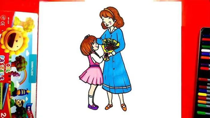 Vẽ tranh ngày Phụ nữ Việt Nam 20-10 rất đơn giản mà đẹp | Vẽ tranh tặng cô  giáo ngày 20-10 dễ nhất