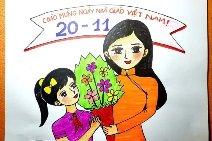 Cách vẽ tranh 20/11 đơn giản, ý nghĩa, gợi ý 50+ mẫu tranh đẹp nhất