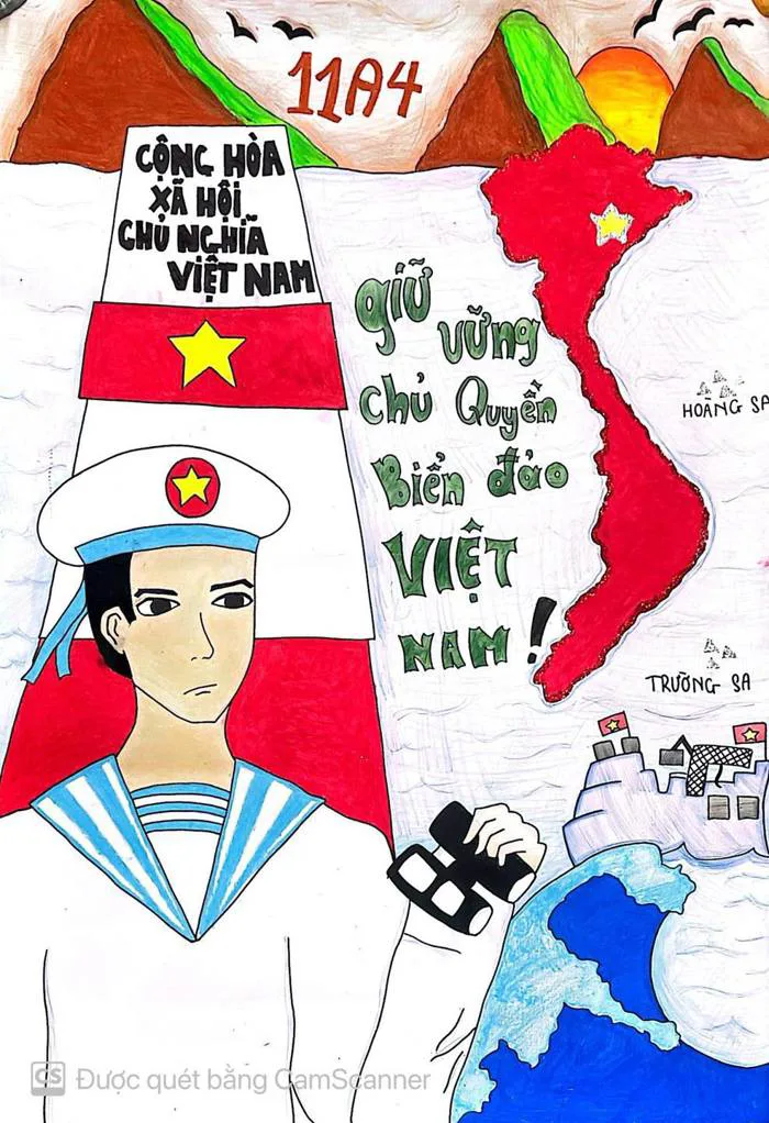 Vẽ tranh kỉ niệm 79 năm ngày thành lập quân đội nhân dân Việt Nam và 34 năm  ngày hội quốc phòng toàn dân | THPT Nguyễn Tất Thành