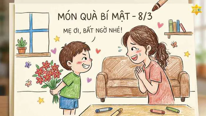 Gợi ý 10 mẫu vẽ tranh mùng 8 tháng 3 tặng mẹ đẹp và đơn giản
