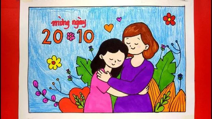 Vẽ tranh 8/3 đẹp và ý nghĩa dành tặng mẹ và cô giáo