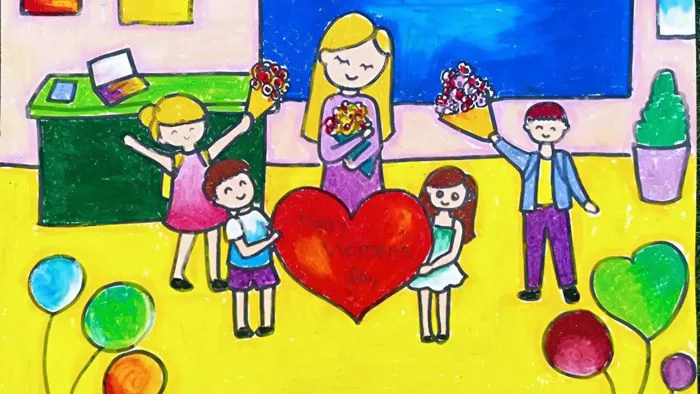 99+ mẫu tranh 8/3 tặng cô và mẹ độc đáo, sáng tạo nhất