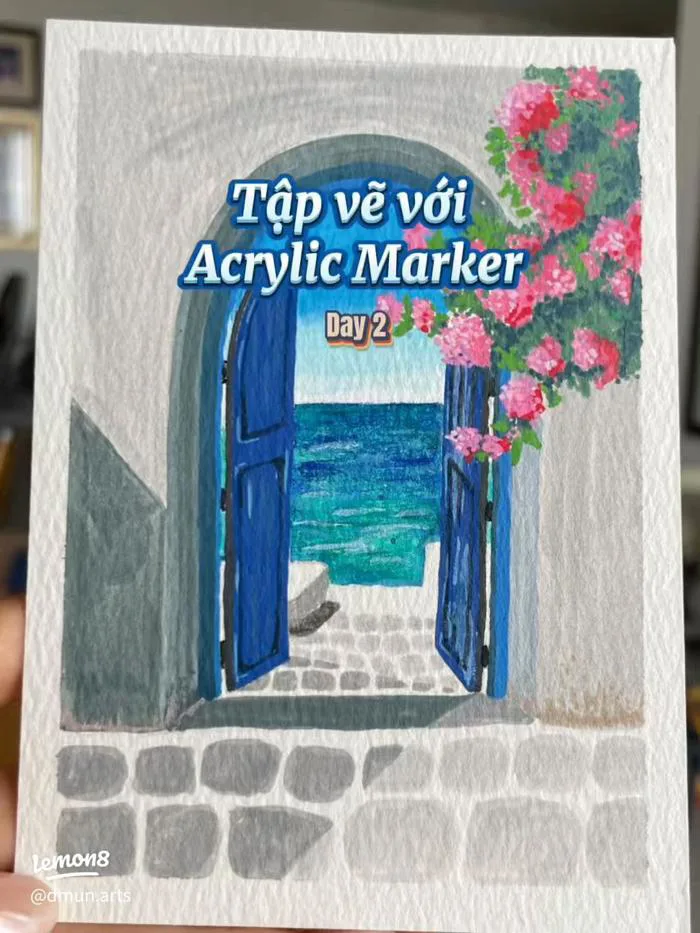 Vẽ tranh phong cảnh bằng acrylic marker đơn giản cho người mới bắt đầu