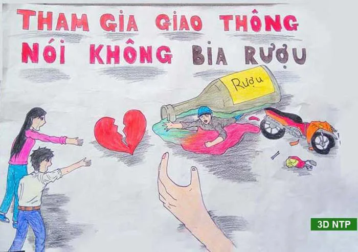 Vẽ tranh an toàn giao thông đơn giản, đẹp và nhiều ý nghĩa
