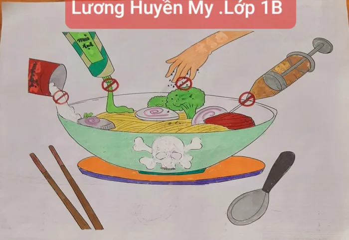 Tổng hợp tranh vẽ về vệ sinh an toàn thực phẩm ấn tượng