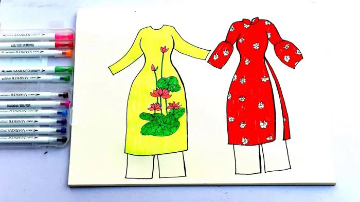 Hướng dẫn Vẽ áo dài Việt Nam - Dạy bé học