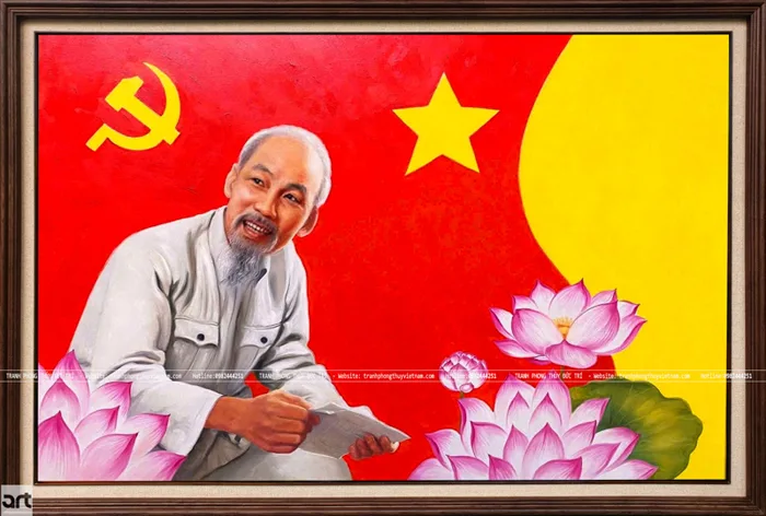 Tranh Bác Hồ treo phòng làm việc - Tranh Phong Thủy