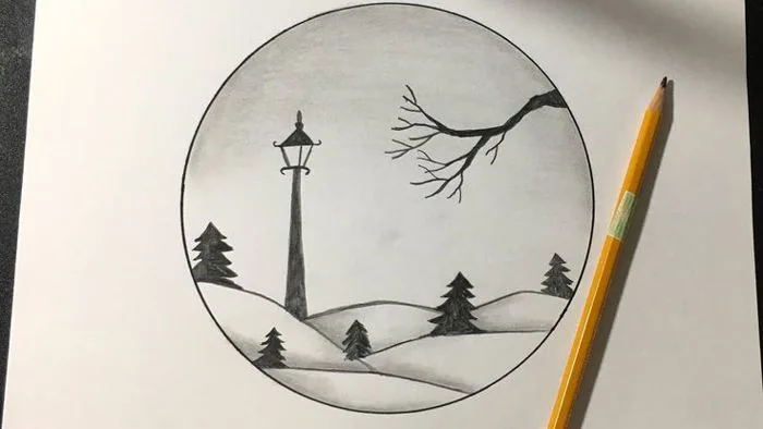 Vẽ Tranh Phong Cảnh Bằng Bút Chì | How to draw scenery with pencil | Vẽ