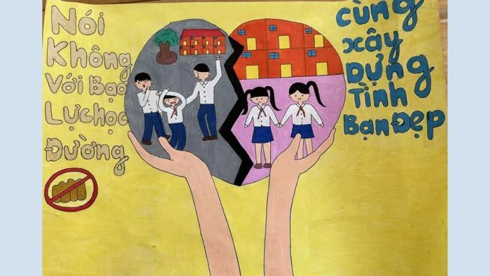 Vẽ tranh bạo lực học đường – Gợi ý ý tưởng và thông điệp ý nghĩa nhất