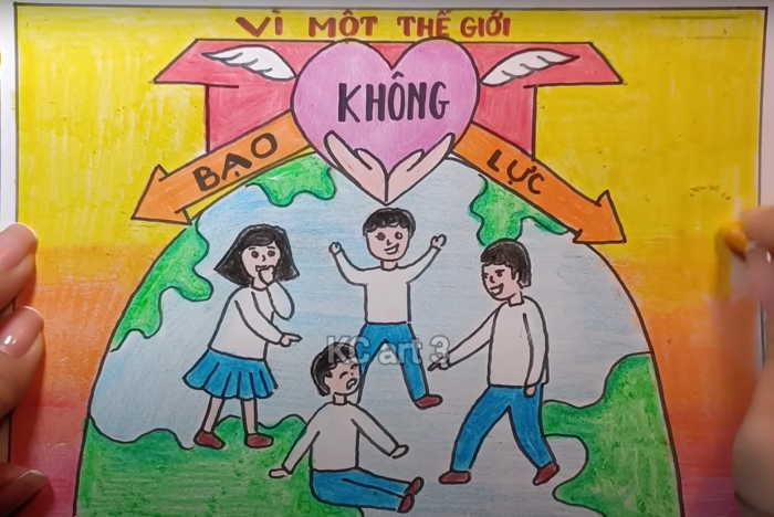 Vẽ Tranh Phòng Chống Bạo Lực Học Đường Đẹp