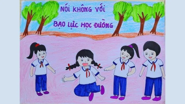 Cách vẽ tranh bạo lực học đường: 50+ mẫu đẹp ý nghĩa nhất