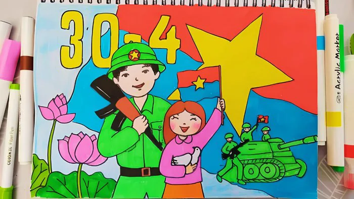 Cách vẽ tranh đề tài em yêu Tổ quốc Việt Nam, gợi ý 50+ bức tranh đẹp