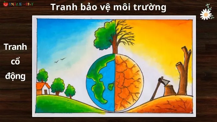 Vẽ tranh bảo vệ trái đất | Vẽ tranh bảo vệ rừng | vẽ tranh cổ động bảo vệ  môi trường| #smileart