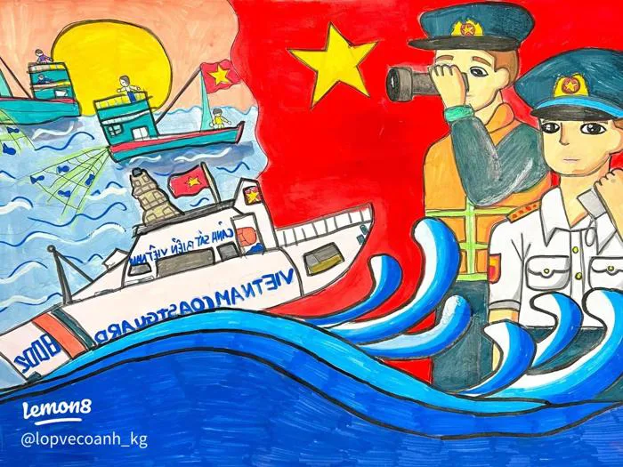 Cách vẽ tranh biển đảo quê hương đẹp, dễ hiểu cho học sinh tiểu học