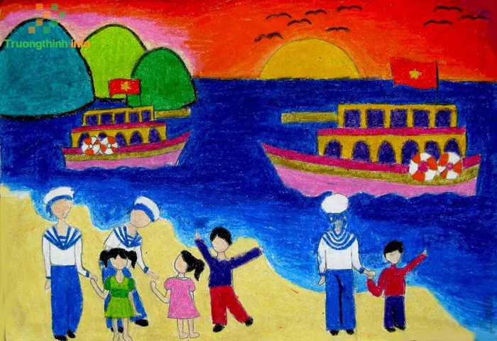 1️⃣】 Cách vẽ tranh biển đảo quê hương đơn giản mà đẹp ™