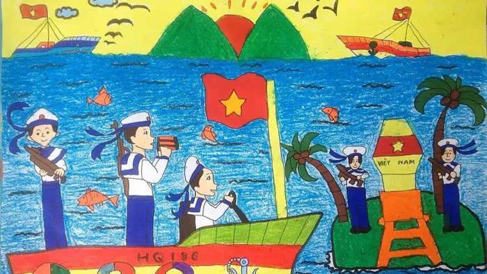 Top 40+ bức tranh vẽ về biển đảo Việt Nam đẹp nhất