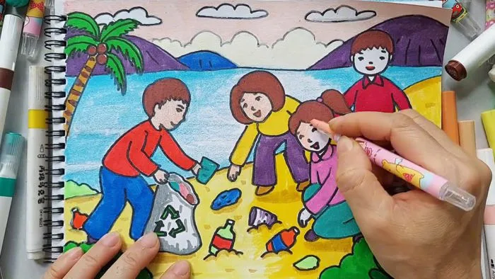 Vẽ tranh phòng chống thiên tai / Vẽ tranh biến đổi khí hậu / giải pháp  phòng tránh thiên tai #drawi