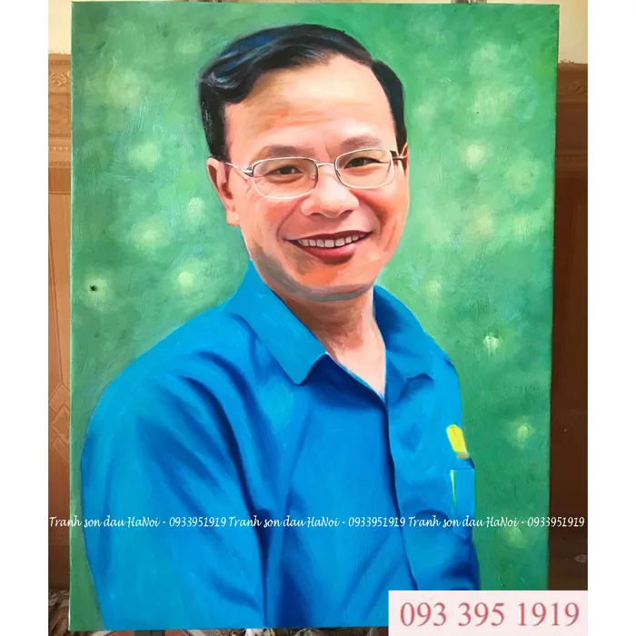 Tranh sơn dầu chân dung truyền thần vẽ tay nghệ thuật - Tranh Sơn Dầu