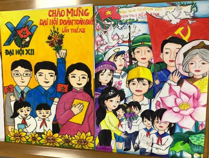Tranh vẽ về ngày thành lập Đoàn 26/3 đẹp, sáng tạo và ý nghĩa nhất 2023