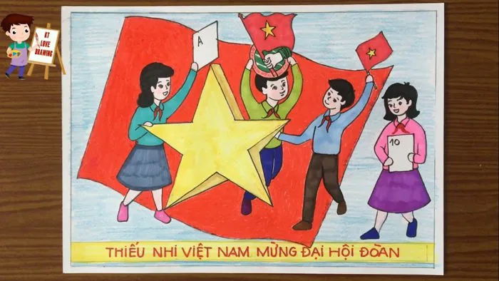 Vẽ Tranh Thiếu Nhi Mừng Đại Hội Đoàn | Vẽ tranh mừng đại hội Đoàn | Vẽ  tranh cổ động