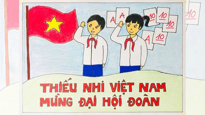 Vẽ tranh Thiếu nhi Việt Nam mừng đại hội Đoàn | Vẽ tranh mừng đại hội Đoàn  | Vẽ tranh đại hội Đoàn