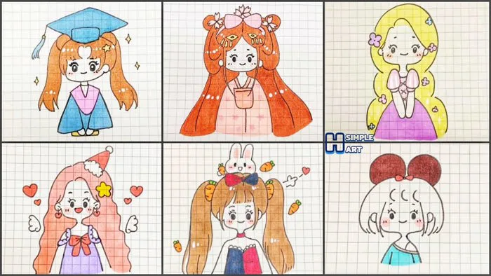 Vẽ chibi cô gái dễ thương, Vẽ tranh thư giãn mỗi ngày | Draw so cute #82