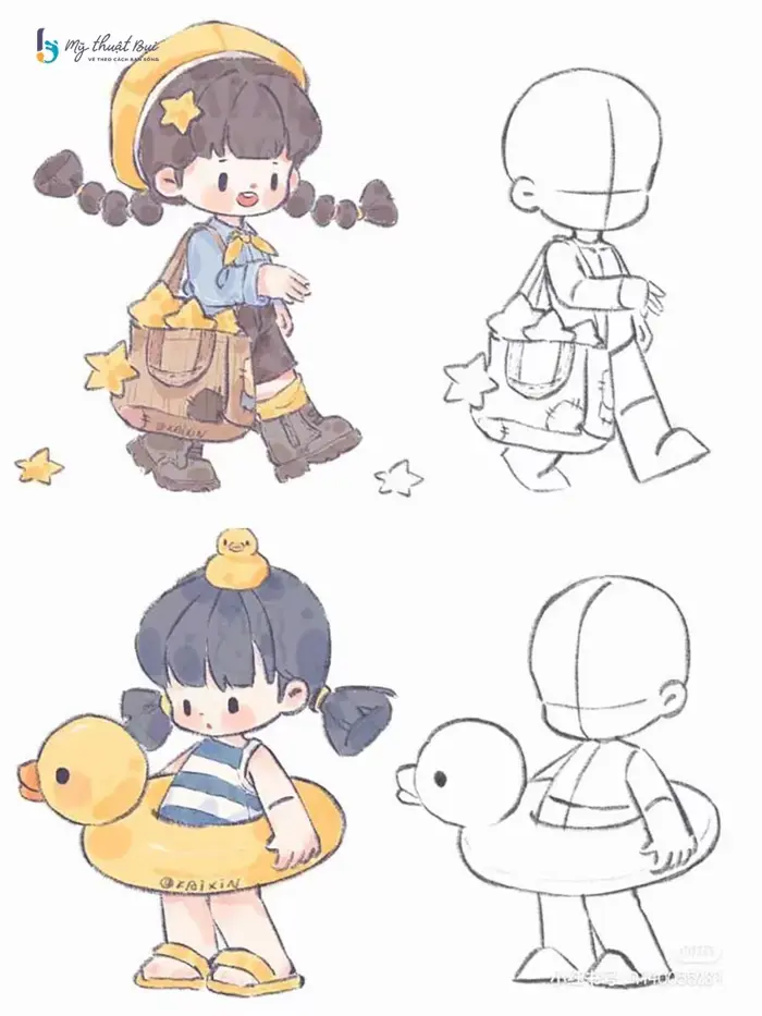 Học vẽ Chibi - Hướng dẫn 14 bước cơ bản | Mỹ Thuật Bụi