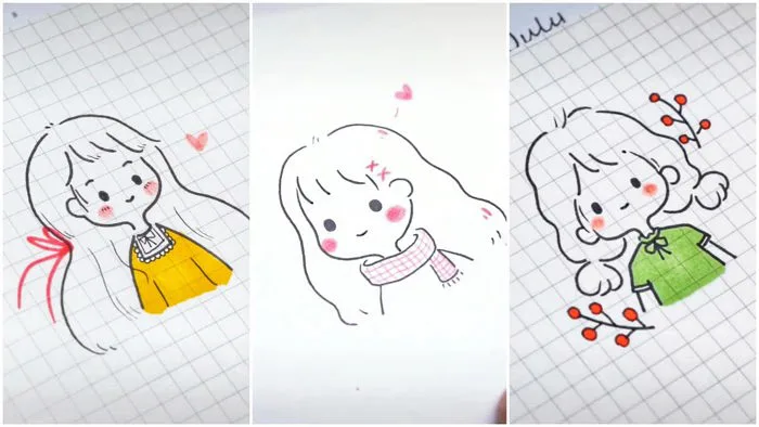 Vẽ hình chibi cute đáng yêu, vẽ tranh dễ thương (P2) | Cute drawing #28