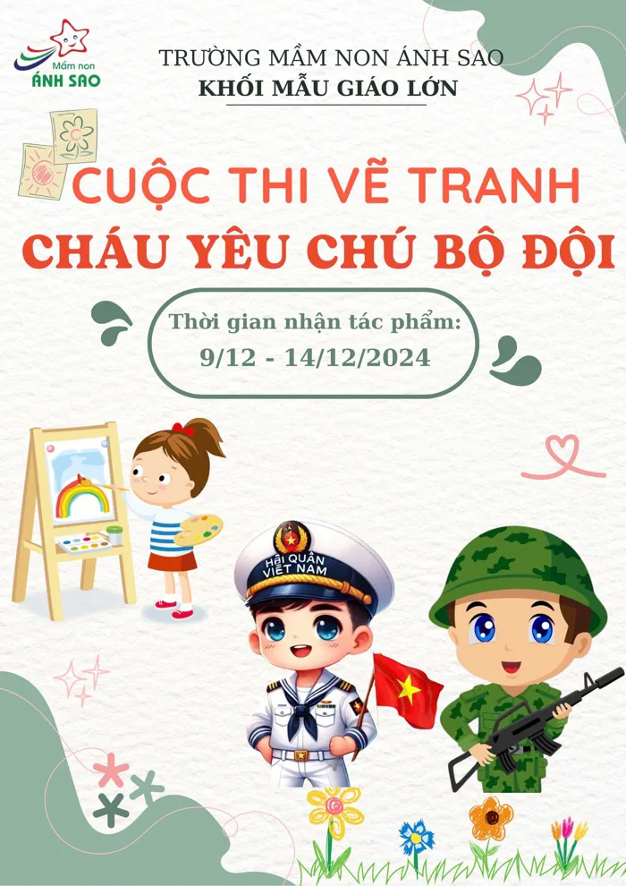 🌸🌸🌸CUỘC THI VẼ TRANH: “CHÁU YÊU CHÚ BỘ ĐỘI ❤️❤️ 🌸🌸🌸CUỘC THI VẼ TRANH: “CHÁU YÊU CHÚ BỘ ĐỘI ❤️❤️