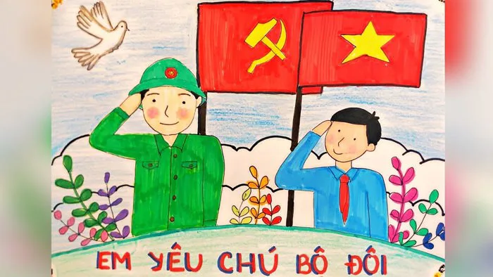Vẽ tranh Em yêu chú bộ đội | Vẽ tranh kỉ niệm Ngày quân đội nhân dân Việt Nam | Vẽ chú bộ đội Vẽ tranh Em yêu chú bộ đội | Vẽ tranh kỉ niệm Ngày quân đội nhân dân Việt Nam | Vẽ chú bộ đội