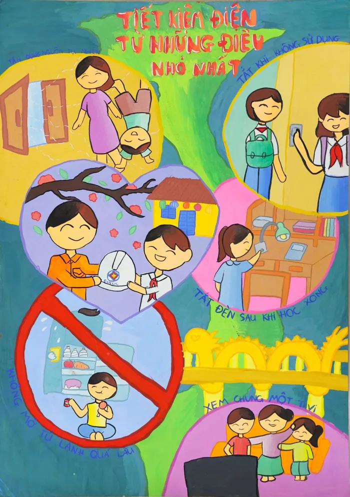 Học sinh - sinh viên vẽ tranh, dựng video… tuyên truyền tiết kiệm điện