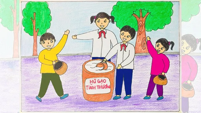 Vẽ tranh Thiếu nhi Việt Nam mừng đại hội Đoàn | Vẽ tranh yêu thương con  người (P7)