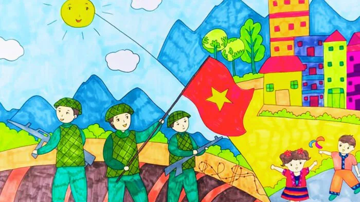 Cách vẽ tranh đề tài em yêu Tổ quốc Việt Nam, gợi ý 50+ bức tranh đẹp