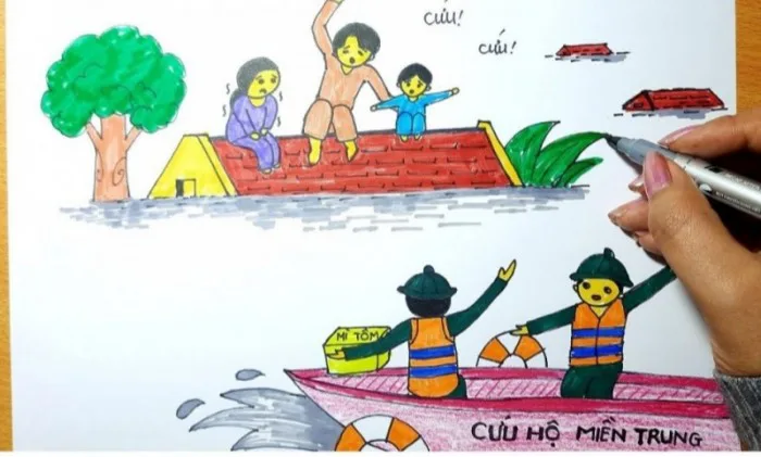 Hãy vẽ bức tranh thể hiện chủ đề yêu thương con người | Giáo dục Công dân  Lớp 6 - Bài tập Giáo dục Công dân Lớp 6 - Giải bài tập