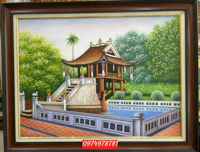 Tranh chùa một cột hà nội Sv134 - Tranh Sơn Dầu Hà Nội-Tranh Hà Nội