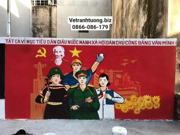 Dịch vụ Vẽ Tranh Tường Cổ Động Tinh Thần Đoàn Kết