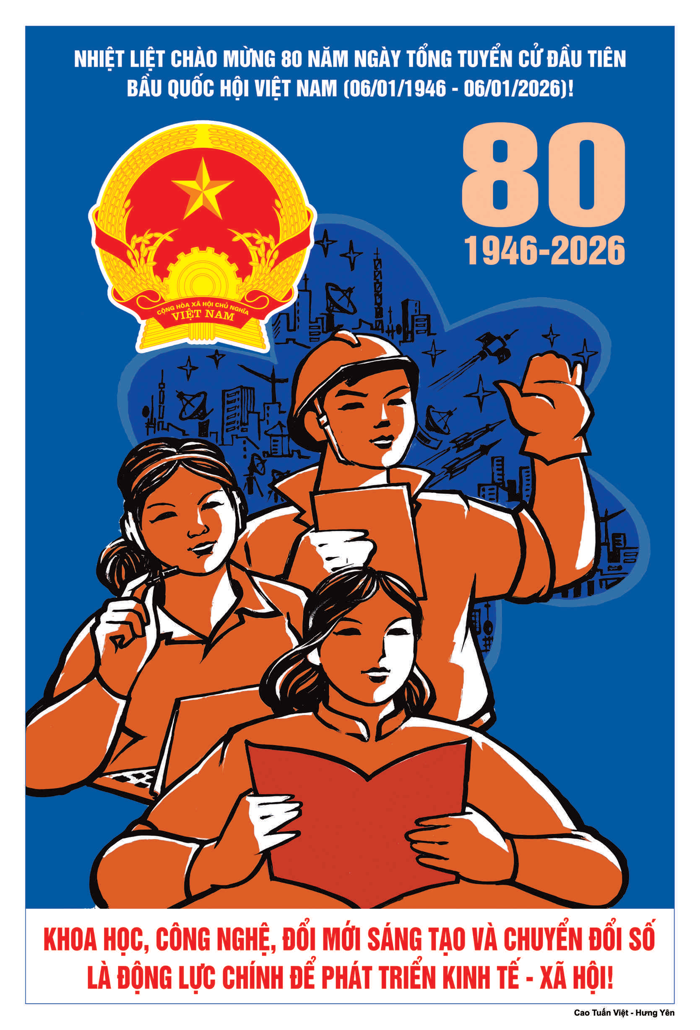 Giới thiệu bộ tranh cổ động tuyên truyền kỷ niệm 80 năm Ngày Tổng tuyển cử  đầu tiên bầu Quốc hội Việt Nam