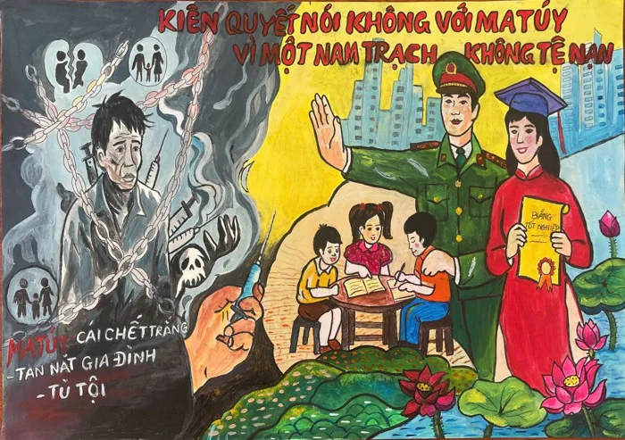 Quảng Trị trao giải học sinh vẽ tranh cổ động phòng chống ma tuý
