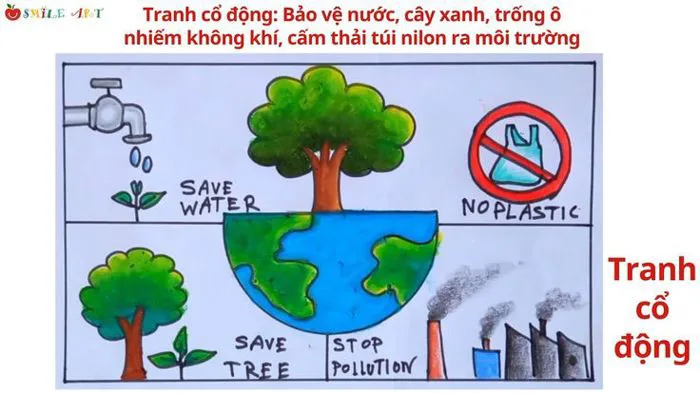 Tranh cổ động bảo vệ môi trường | Vẽ ý tưởng bảo vệ môi trường | Tranh ô  nhiễm môi trường #smileart
