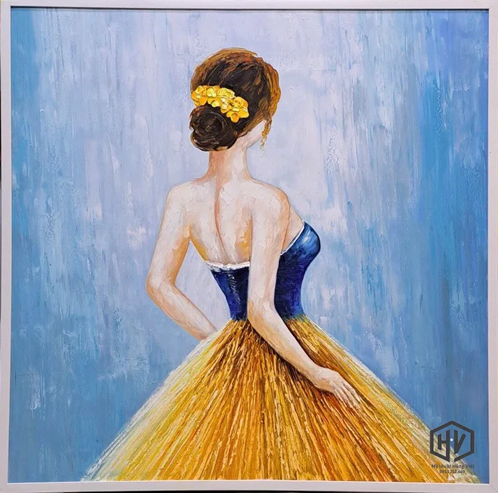 Tranh vẽ cô gái hiện đại VH012 - Việt Hùng Gallery - Chuyên vẽ Tranh SƠN  DẦU CAO CẤP HIỆN ĐẠI