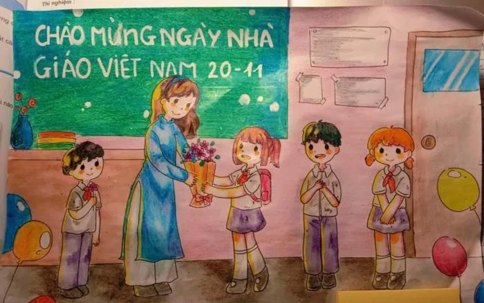 80+ Tranh vẽ 20/11 tri ân thầy cô đơn giản, đẹp nhất