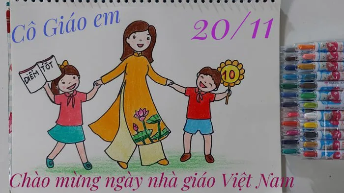 Cô Giáo em | Vẽ tranh ngày nhà giáo Việt Nam 20/11