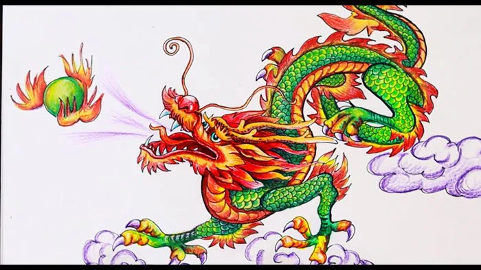 Vẽ con RỒNG phun lửa - How to Drawing a Dragon l NC Plan