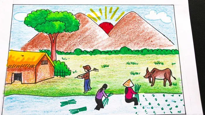 Vẽ tranh cuộc sống, sinh hoạt vui chơi đơn giản nhất Vẽ tranh cuộc sống, sinh hoạt vui chơi đơn giản nhất
