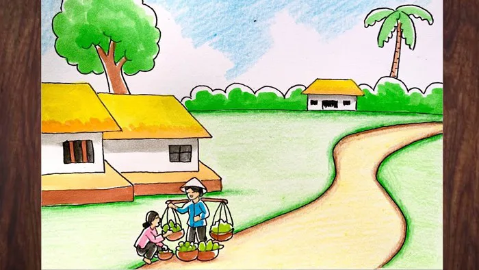 Vẽ Phong Cảnh ĐỀ TÀI CUỘC SỐNG QUANH EM | how to draw scenery #drawing #vetranh Vẽ Phong Cảnh ĐỀ TÀI CUỘC SỐNG QUANH EM | how to draw scenery #drawing #vetranh