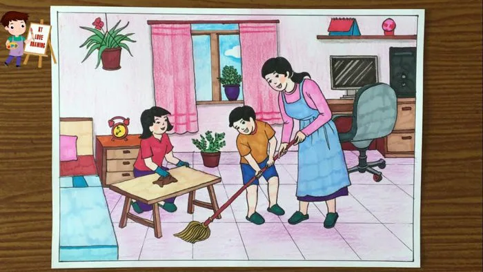 Vẽ Tranh Cuộc Sống Quanh Em Đơn Giản, Vẽ Tranh Cuộc Sống Quanh Em Đơn Giản,