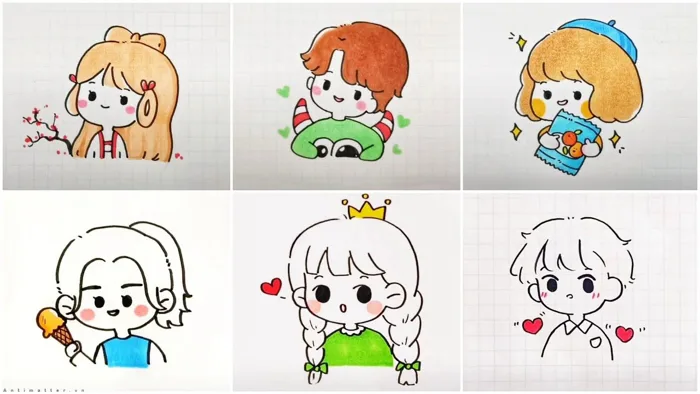 Vẽ Tranh CUTE Dễ Thương Đơn Giản, Đẹp MÊ MẨN KHÔNG THÔI